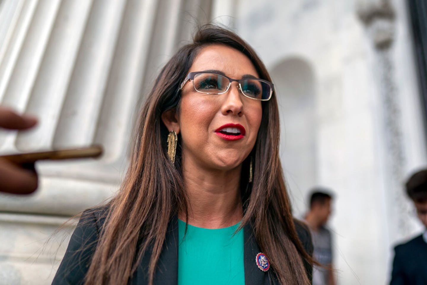 Rep. Lauren Boebert, R-Colo., leaves the chamber at the Capitol in Washington, June 21, 2023.