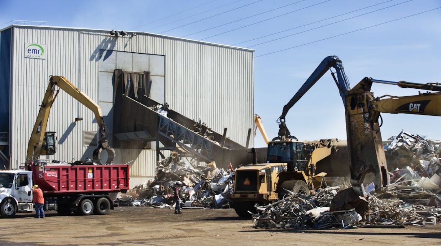 The enclosed metal shredder operated by Northern Metal Recycling in north Minneapolis.