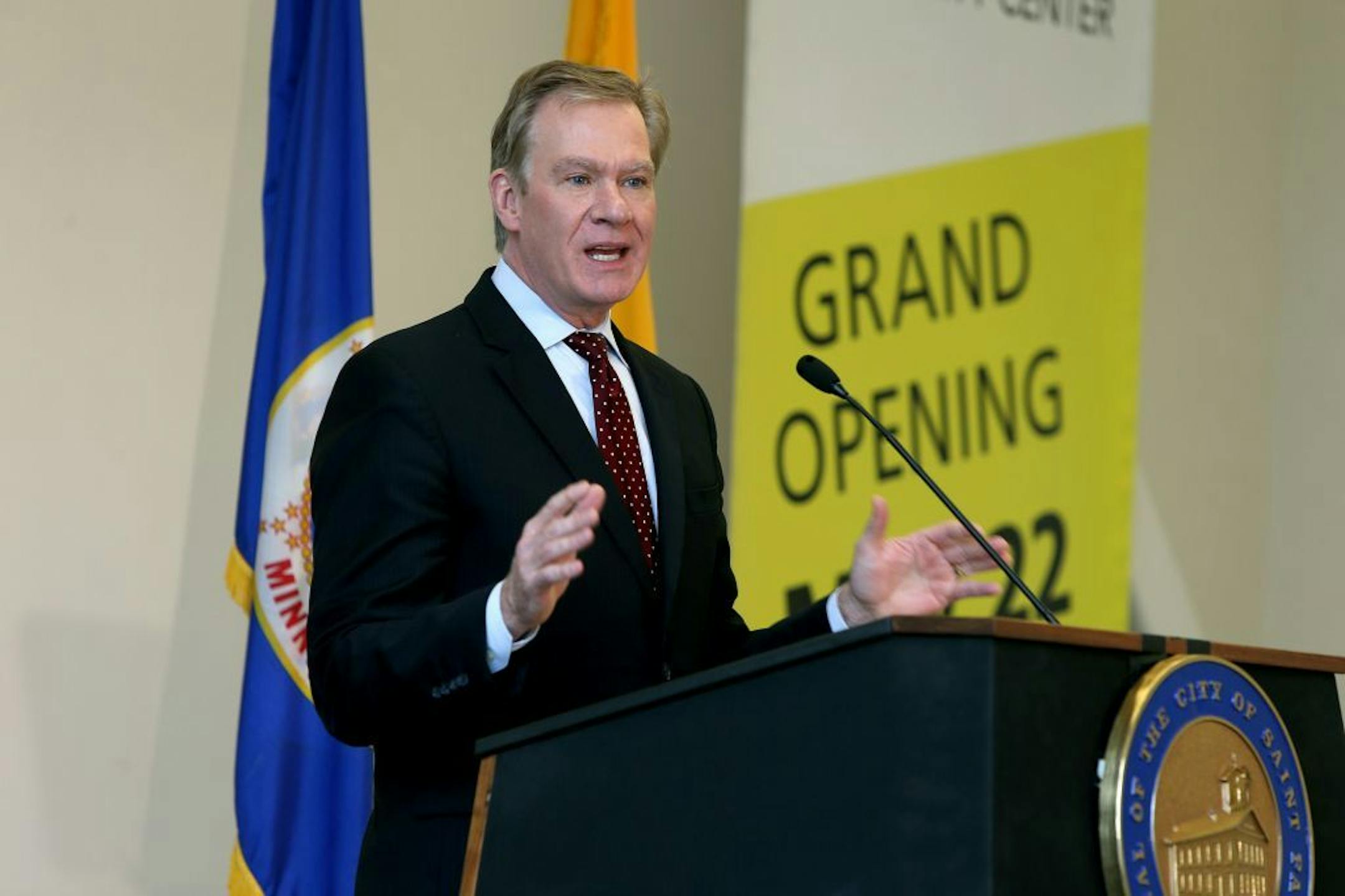 St. Paul Mayor Chris Coleman delivered his annual State of the City address at the new Arlington Hills Community Center on Monday, March 31, 2014.