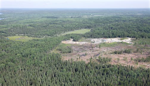Twin Metals underground mine location: Aerial view of the area that would be mined by Twin Metals.
