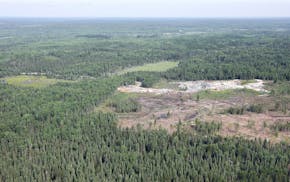 Twin Metals underground mine location: Aerial view of the area that would be mined by Twin Metals.