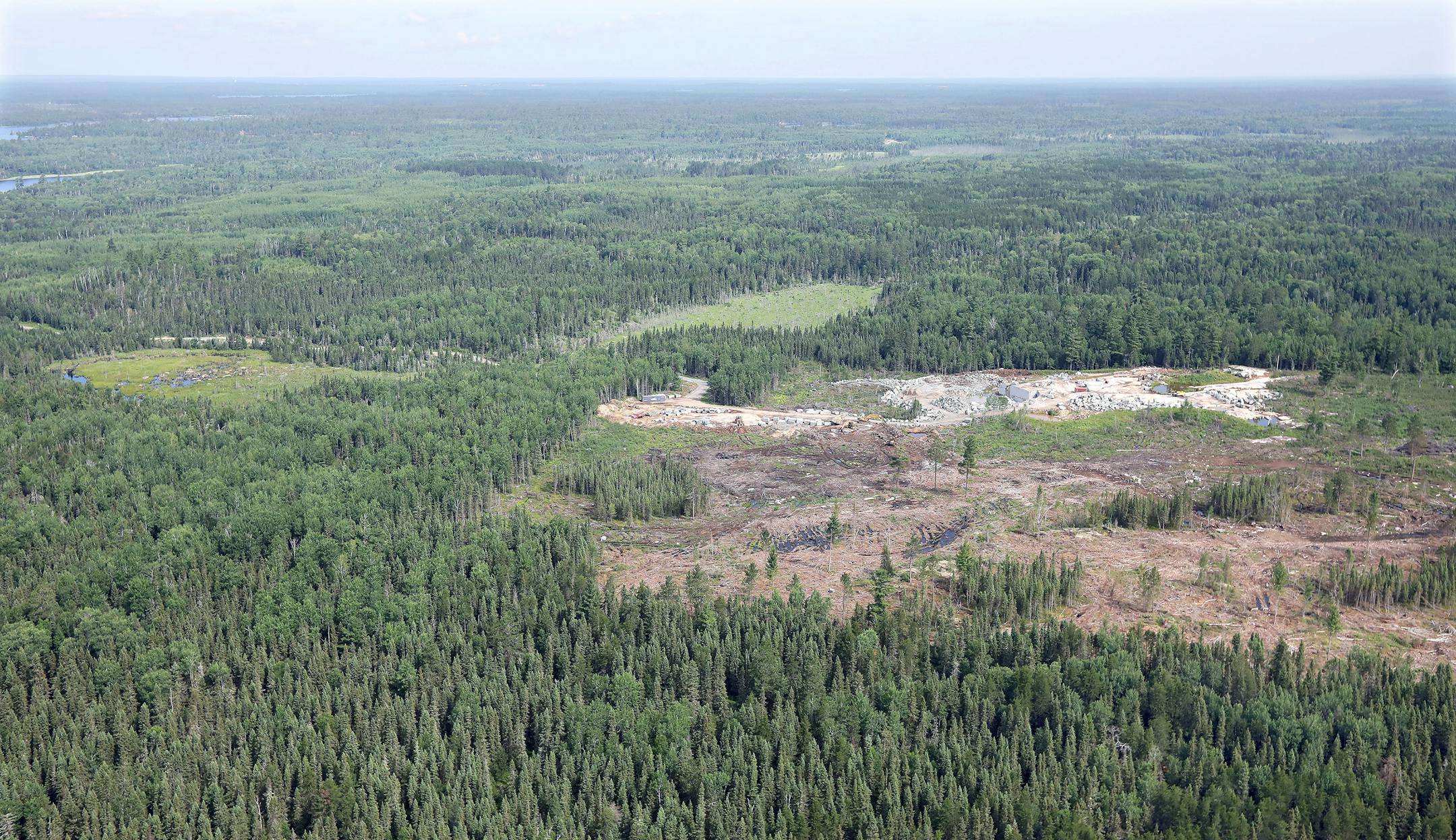 Twin Metals underground mine location: Aerial view of the area that would be mined by Twin Metals.