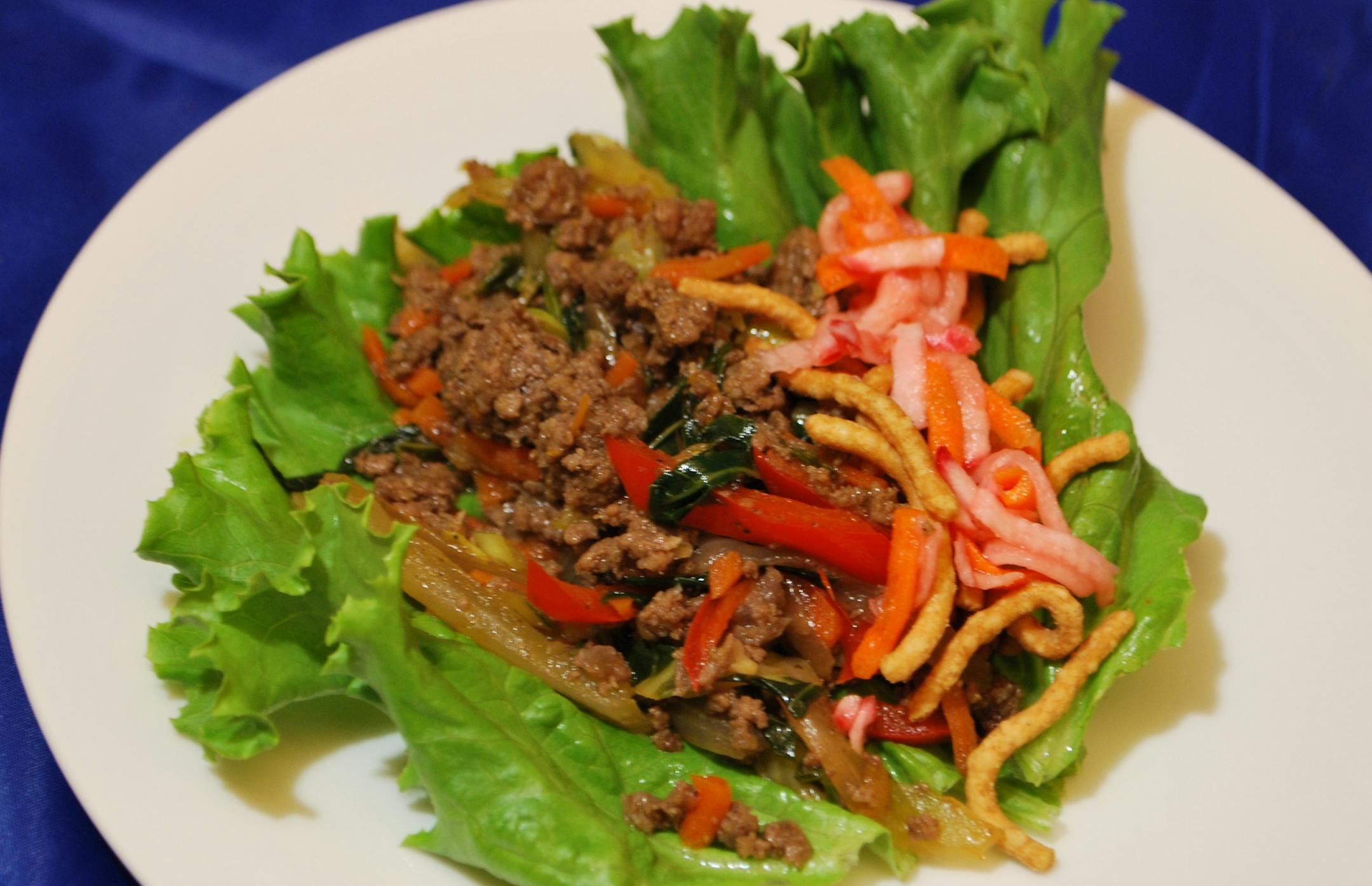 Bison Lettuce Wraps, from "Bison, My Way," are an unexpected way to use this lean protein.