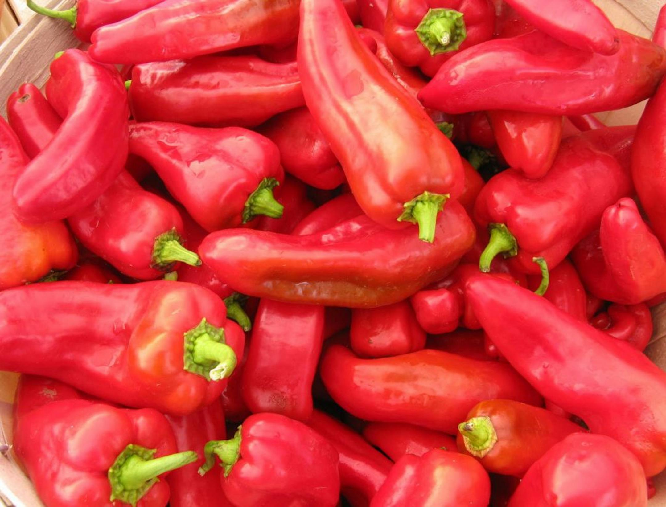 Peppers from Fazenda Boa Terra at the Bloomington Farmers Market.