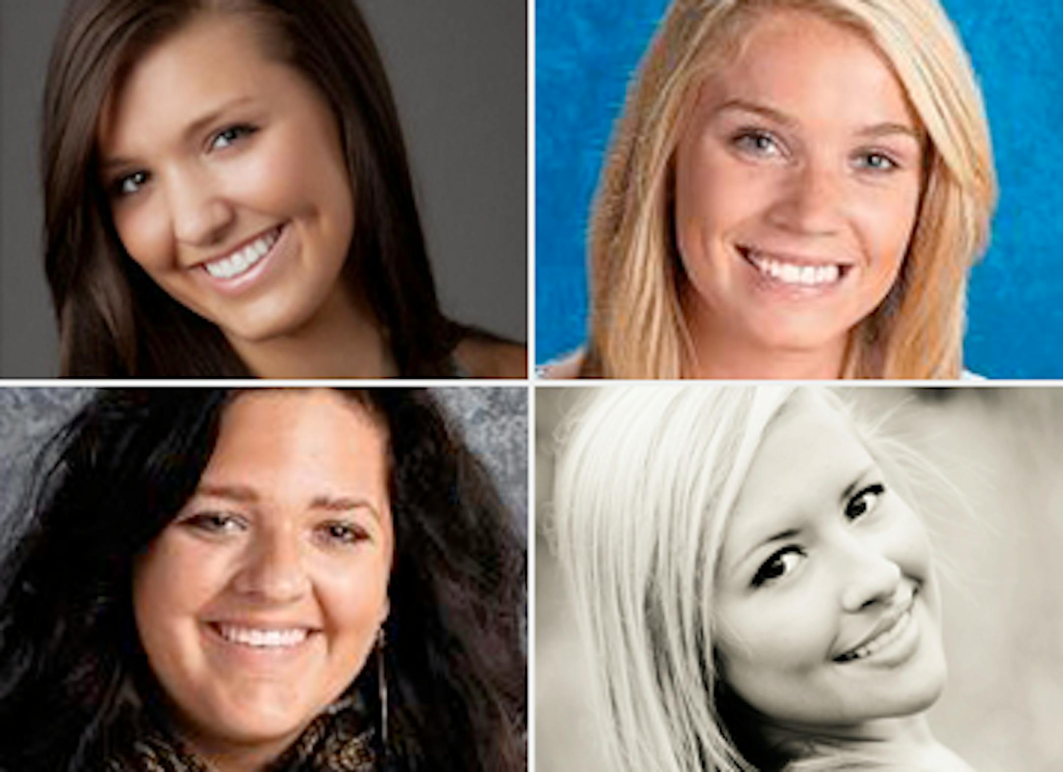 Clockwise, from left, Lauren Peterson, Megan Sample, Danielle R. Renninger and Jordan Playle.