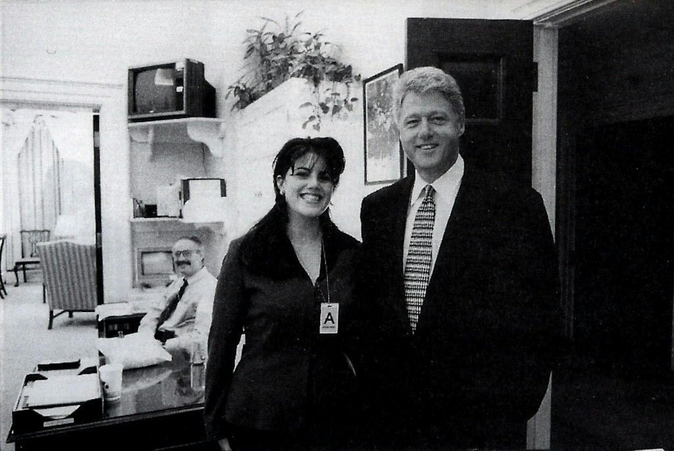 President Clinton, in a 1995 photo with White House intern Monica Lewinsky that appeared in a report by Independent Counsel Kenneth Starr.