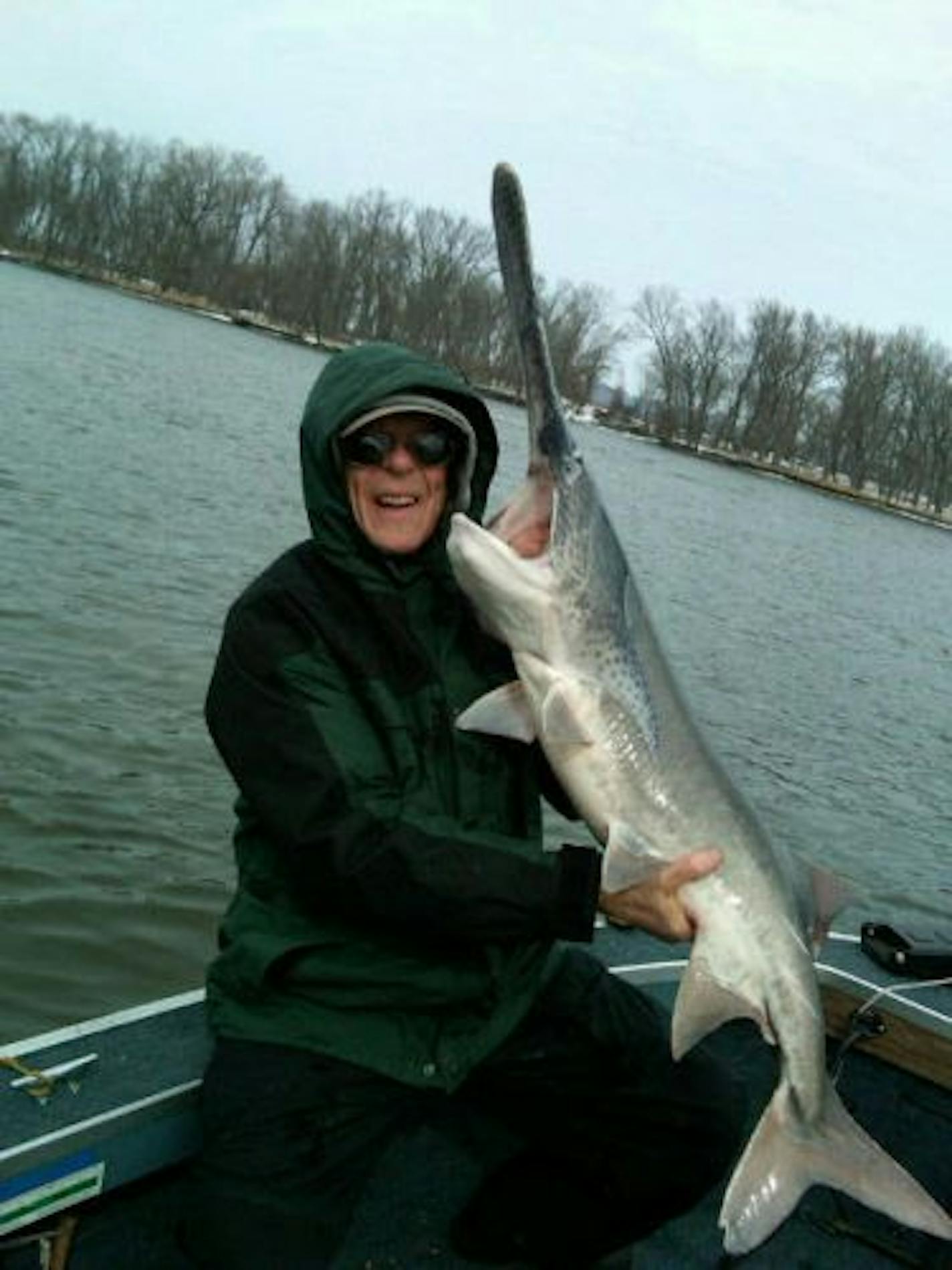 Dr. Mark Holmes of Shoreview caught and released this trophy on the Mississippi River near Red Wing, using a fathead minnow while fishing for walleyes.