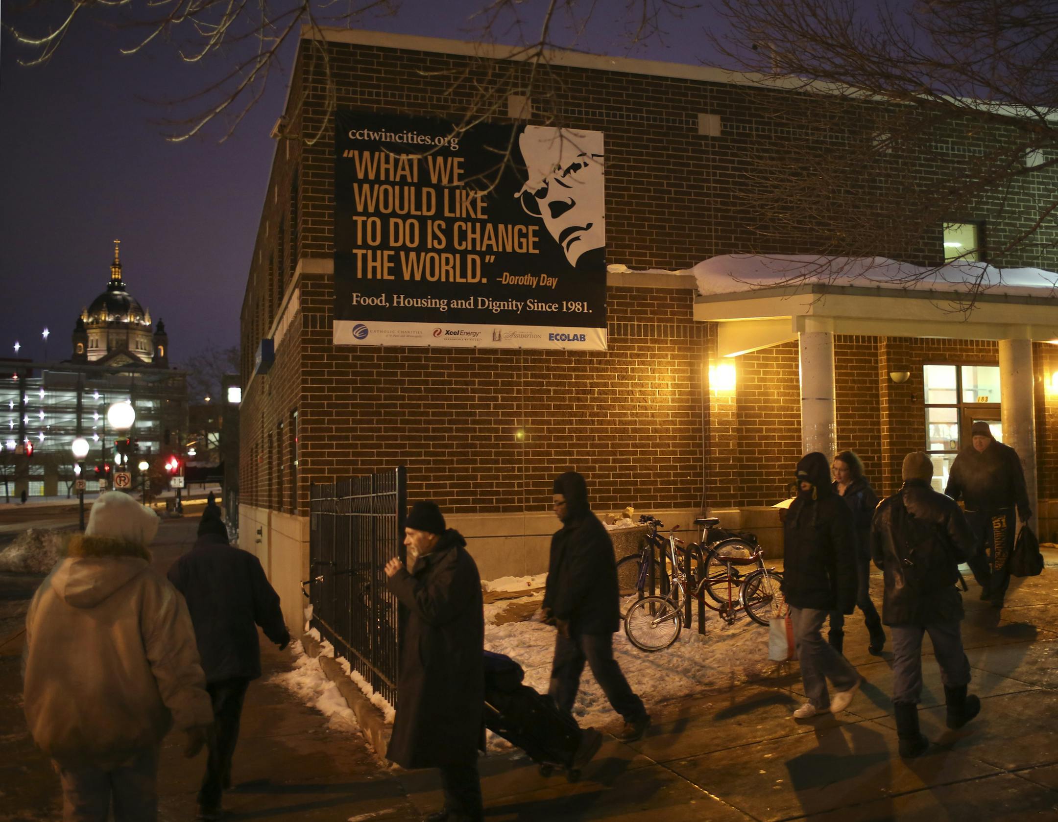 A task force to rethink the Dorothy Day Center in downtown St. Paul is recommending a $64 million project that would locate a shelter and opportunity center in the northeast corner of downtown and build permanent housing on the current site near the Xcel Energy Center.