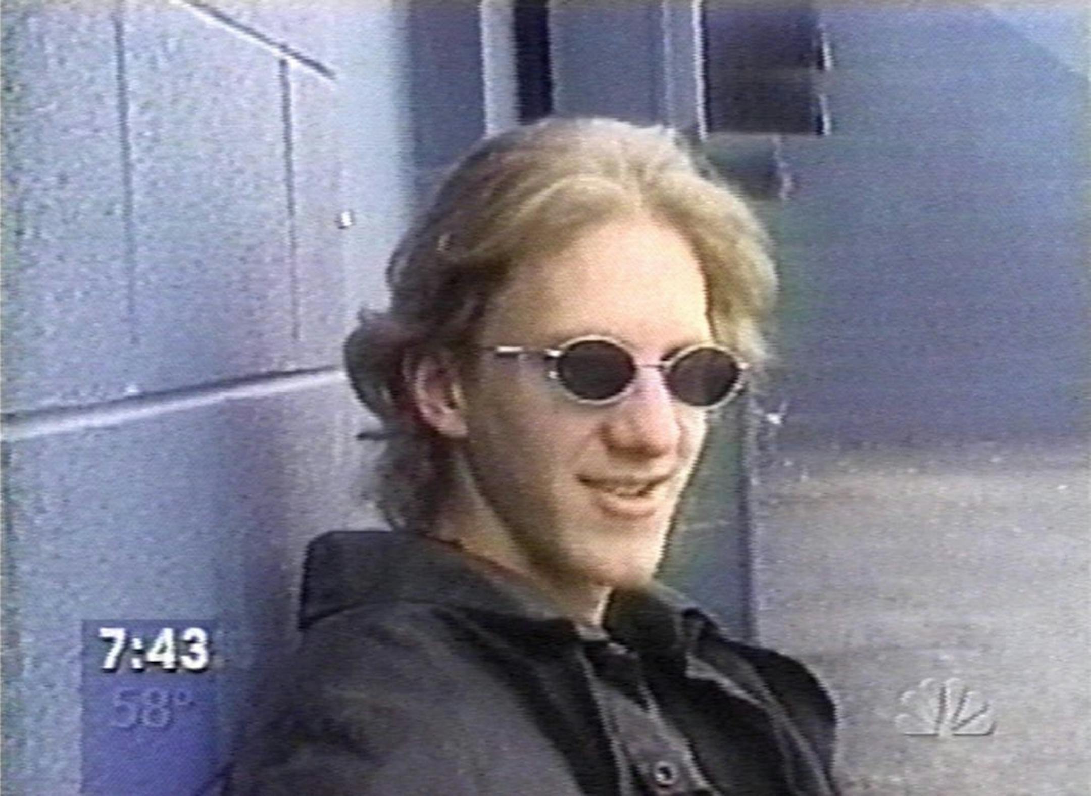 In an image from NBC's "Today" show broadcast on Wednesday, May 5, 1999, Dylan Klebold is seen in a video he and friends produced six months before Klebold and Eric Harris' April 1999 shooting rampage at Columbine High School in Littleton, Colo.