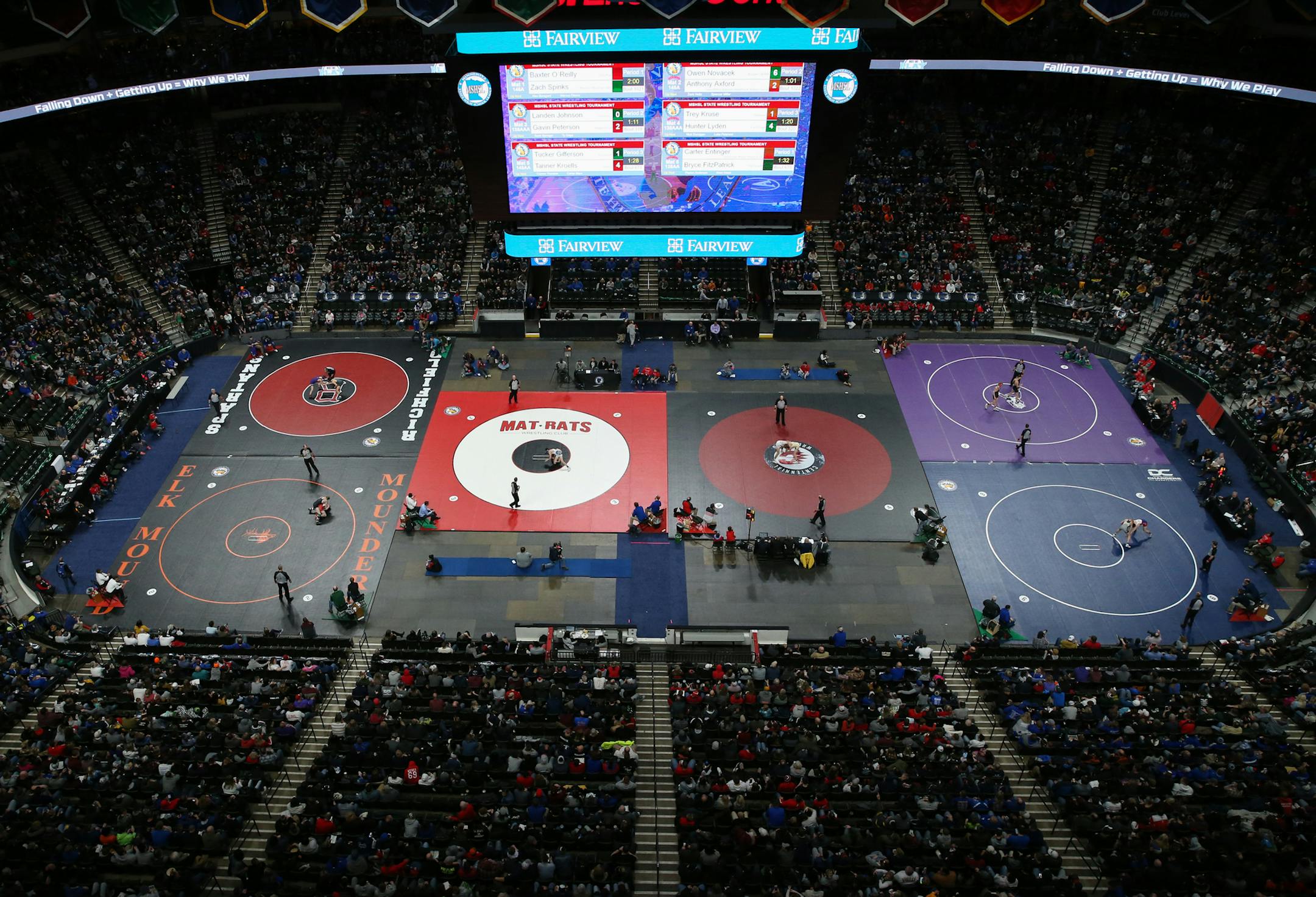 The Minnesota State High School League Class 3A, 2A and 1A wrestling state meet individual championships were held Saturday, March 2, 2019 at the Xcel Energy Center in St. Paul. Minn. ] Shari L. Gross • shari.gross@startribune.com The Class 3A, 2A and 1A wrestling state meet individual championships were held Saturday, March 2, 2019 at the Xcel Energy Center in St. Paul. Minn.