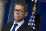 White House press secretary Jay Carney pauses during the daily press briefing at the White House in Washington, Monday, June 24, 2013.