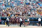 Gophers players saluted their fans in the stands Thursday in Oklahoma City.