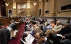There was a full crowd in the chambers and overflow rooms during a public hearing on the 2040 Comprehensive Plan at City Hall in Minneapolis, Minn., o