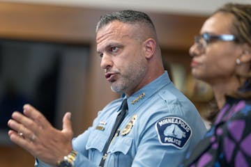 Minneapolis Police Chief Brian O’Hara introduces the historic appointment of Ayodele Famodu as chief of the Internal Affairs Bureau and Ganesha Mart