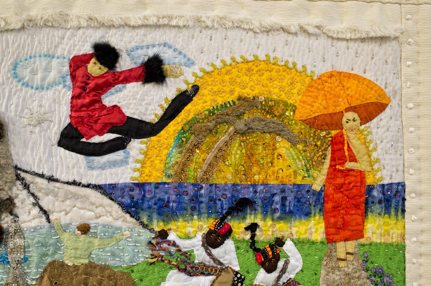 Detail from: FABRIC OF LIFE!, Arden L Harrison-Bushnell, Original art: Fabric, beadwork and embroidery - hand sewn, at the State Fair Fine Arts Center Monday, August 19, 2013 ] GLEN STUBBE * gstubbe@startribune.com