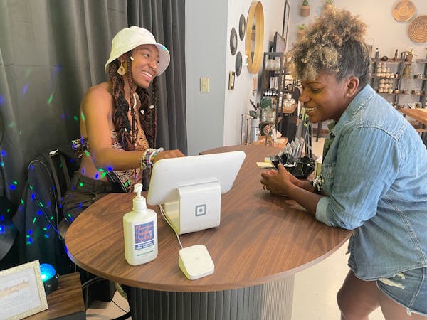 Kobi Gregory, left, and her mother, Tasha Harris, at their store Kobi Co. in downtown Minneapolis.