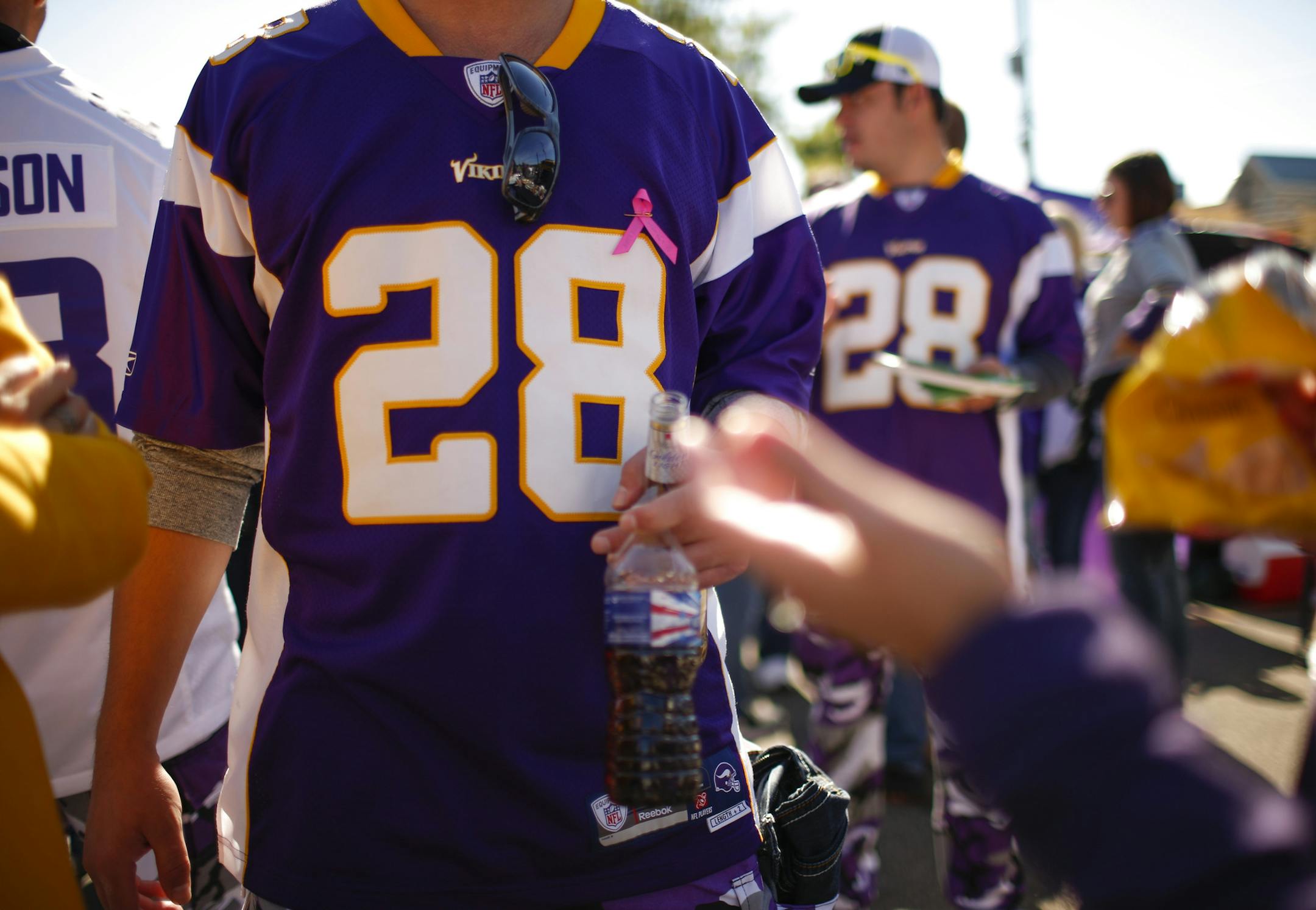 There was no shortage of Vikings fans choosing to wear their Adrian Peterson jerseys Sunday at TCF Bank Stadium. ] JEFF WHEELER ‚Ä¢ jeff.wheeler@startribune.com The Vikings faced the New England Patriots in their first home game at TCF Bank Stadium in Minneapolis Sunday afternoon, September 14, 2014.