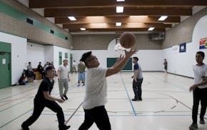 Harding High School student Brendan Thor, 17, and other students played basketball at the Eastview Recreation Center in St. Paul.