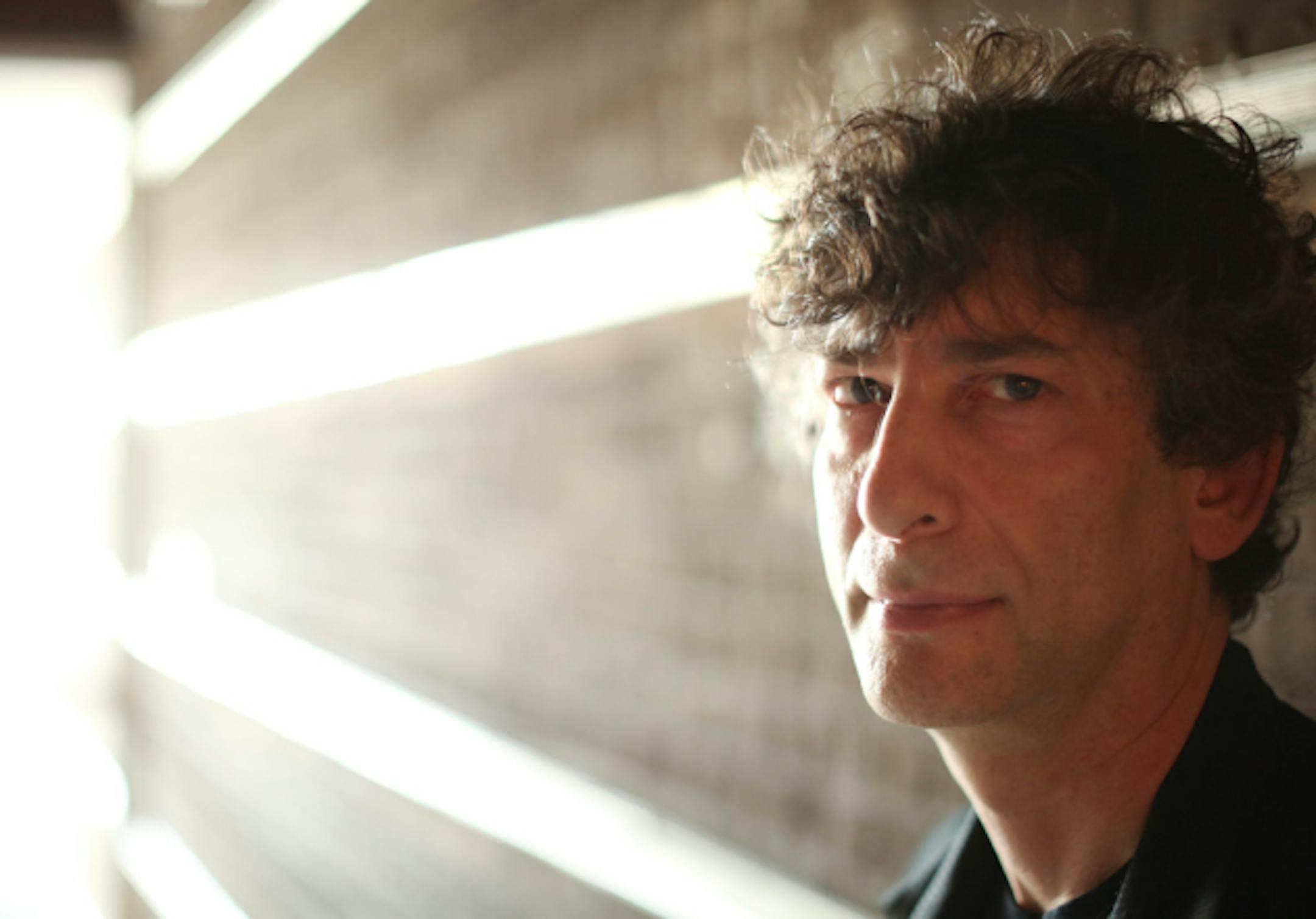 Neil Gaiman on Monday night. Star Tribune photo by Jeff Wheeler.