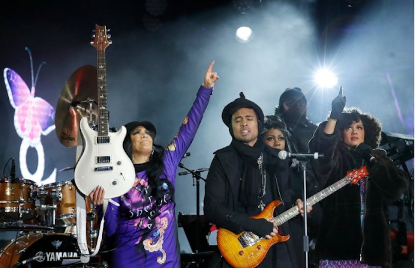 Sheila E. and Mychael Gabriel joined bandmates for a hometown tribute to Prince on Monday night on Nicollet Mall.