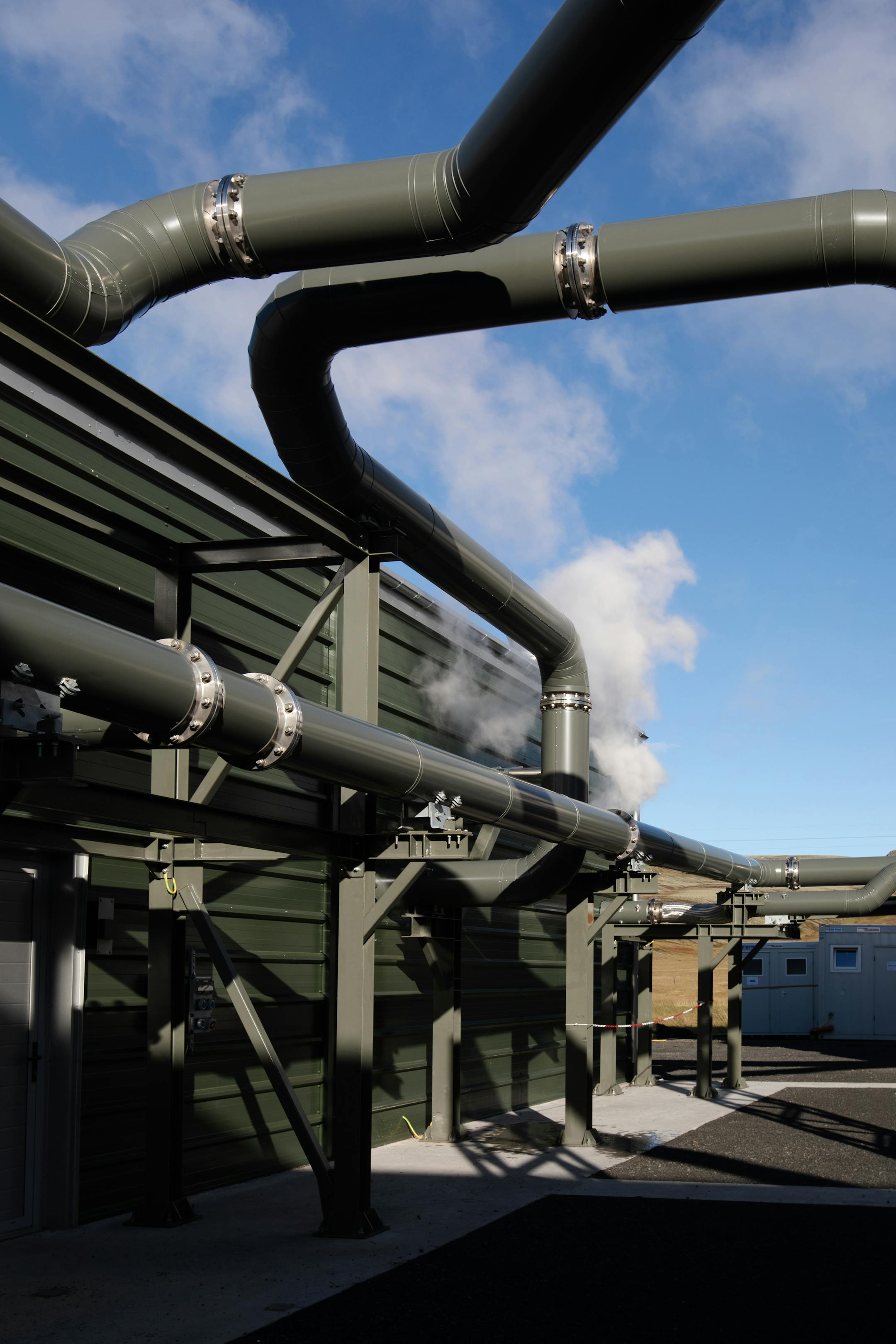 Orca sucks air into large containers where a sand-like filtering material extracts the carbon dioxide, outside Reykjavik, Iceland on Oct. 6, 2021. (Sigga Ella/The New York Times)