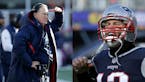 Other than longtime star quarterback Tom Brady (right), coach Bill Belichick, left, has experienced plenty of roster turnover with the Patriots and st