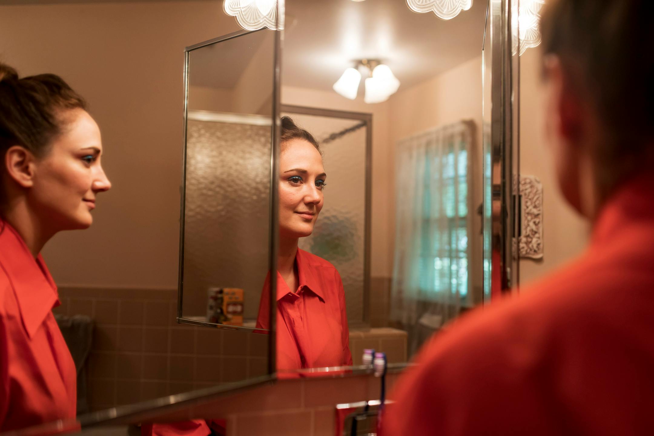 Jacqueline Novak, a co-host of the podcast 'Poog,' in Westchester, N.Y., Aug. 17, 2021. On its face, 'Poog,' is a serious podcast about wellness trends. But it's also a comedy. (Ross Mantle/The New York Times)