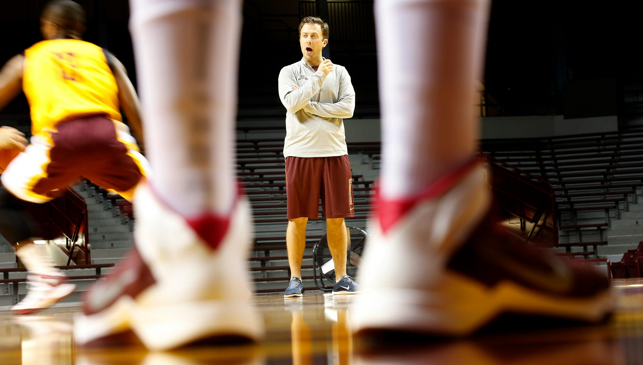 Minnesota Gophers Basketball head coach Richard Pitino during practice on October 7, 2013.