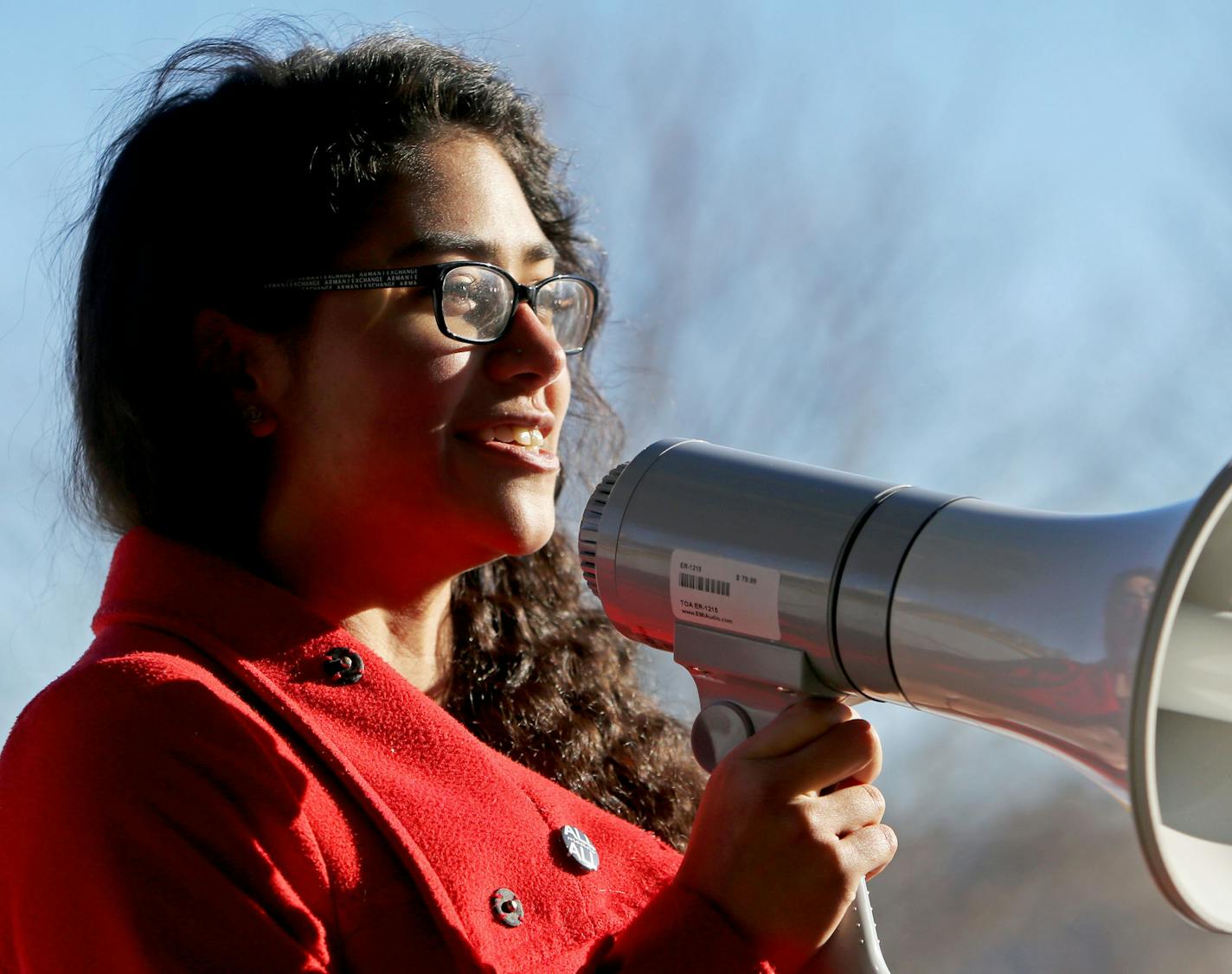 Nikki Hagan spoke to supporters during a rally and march in support of Hagan, a 19-year-old sophomore at Concordia University, who was forced off a campus prayer group after announcing on Facebook that she is bisexual and seen at Concordia Friday, Dec. 4, 2015, in St. Paul, MN.](DAVID JOLES/STARTRIBUNE)djoles@startribune.com Students at Concordia University in St. Paul are holding a march and rally on Friday in support of Nikki Hagan, a 19-year-old sophomore, who was forced off a campus prayer g