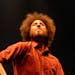 Rage Against the Machine lead singer Zack de la Rocha sang with the band at Target Center.