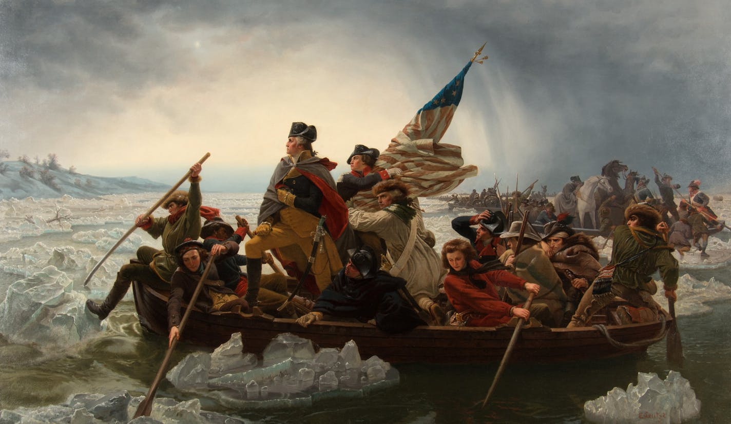 Emanuel Leutze&#xed;s famous painting of Washington crossing the Delaware, which is on display at the Minnesota Marine Art Museum.