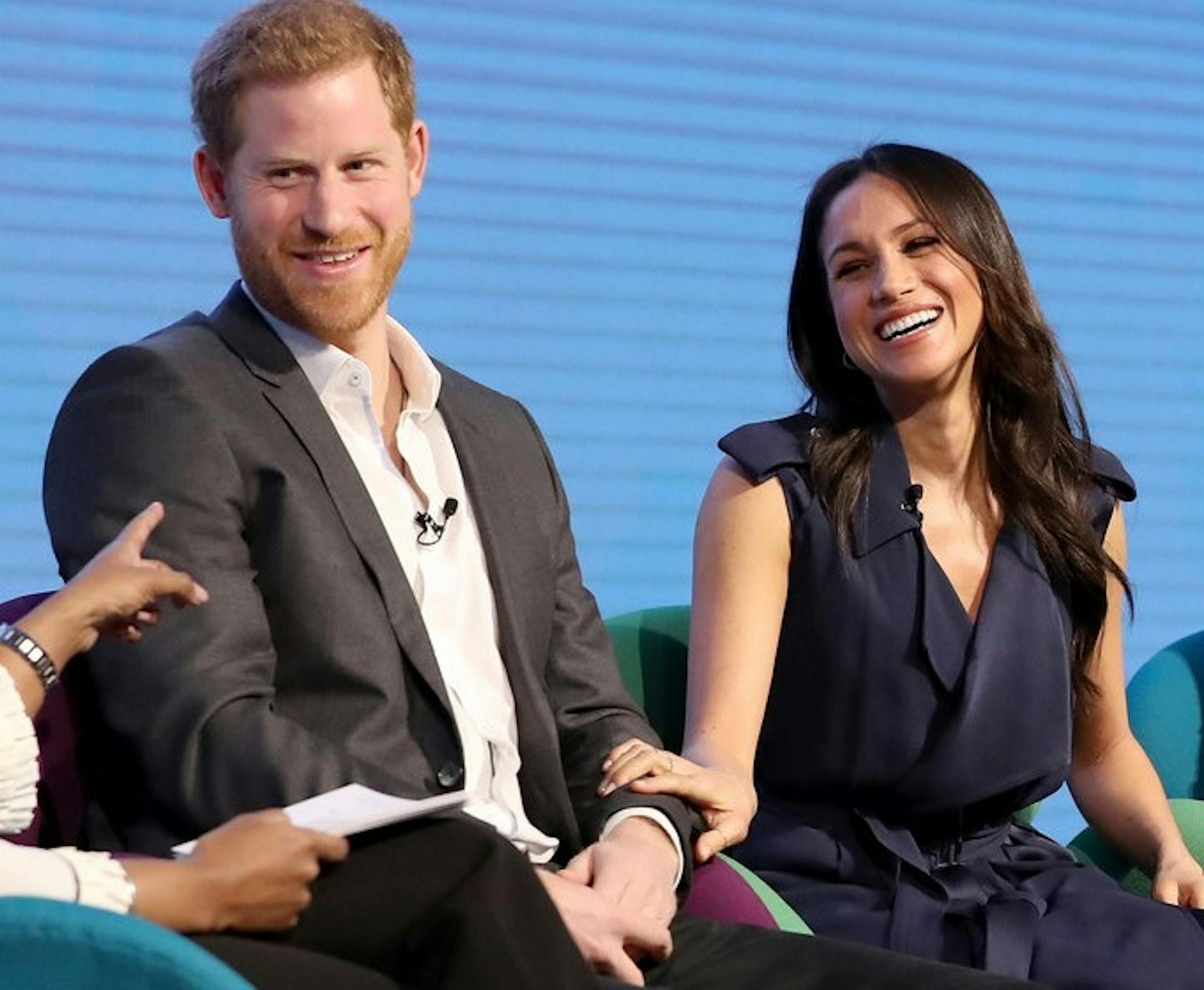Britain's Prince Harry and Meghan Markle during the first annual Royal Foundation Forum in London, Wednesday Feb. 28, 2018.
