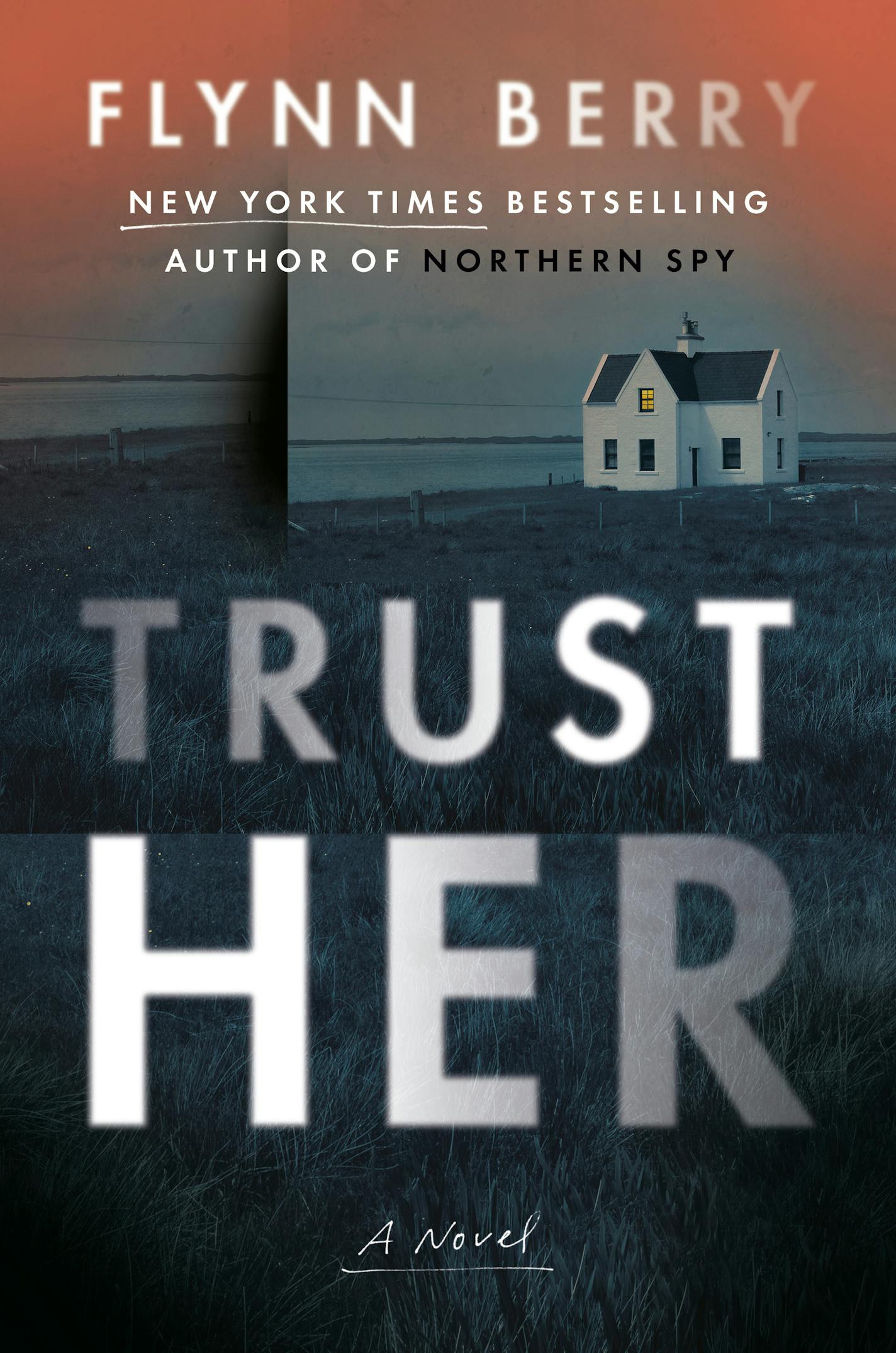 cover of Trust Her is a painting of a house by a sea