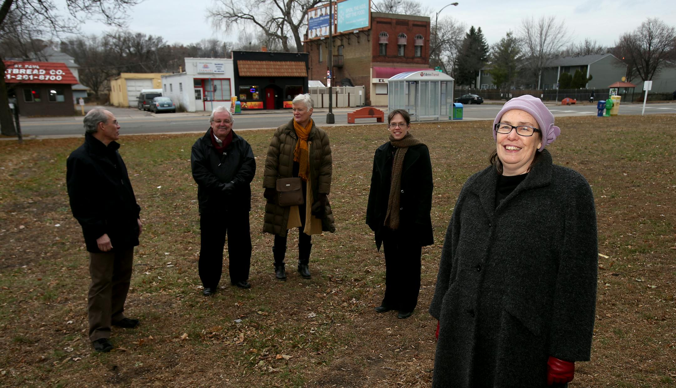 Left to right: Architects Bob Lunning and Scott Wende, Christine Shyne of West Side Community Organization, Gail Merriam of NeDA and Karen Reid, Exective Director of NeDA. Karen Reid, (right) Executive Director of NeDA at 430 S. Robert Street, St. Paul, MN on November 20, 2013. ] JOELKOYAMA‚Ä¢joel koyama@startribune On the West Side of St. Paul, the non-profit Neighborhood Development Alliance (NEDA) has been granted tentative developer status for a pair of city-owned vacant par