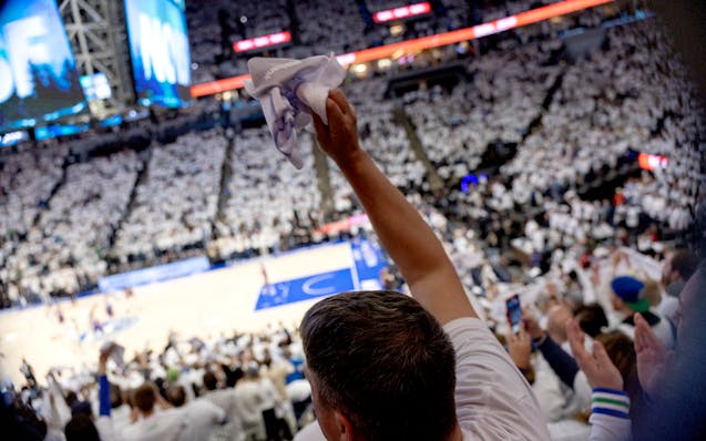 The "whiteout" at the Wolves-Suns playoff game Saturday got fans into the game early.