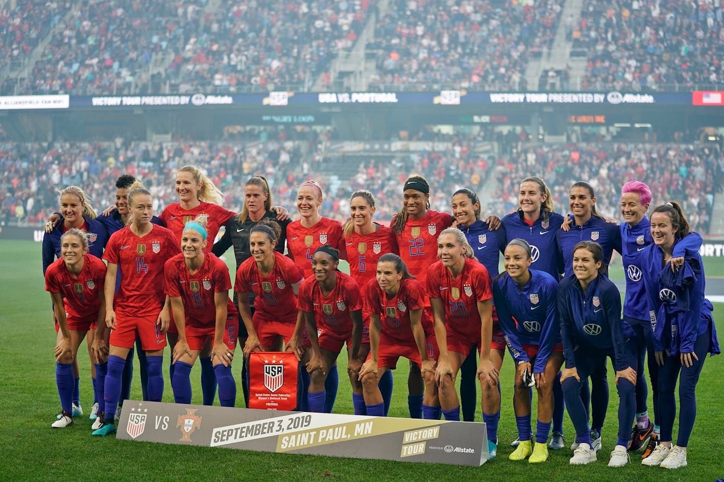 Team USA posed for a group photo before Tuesday's match.