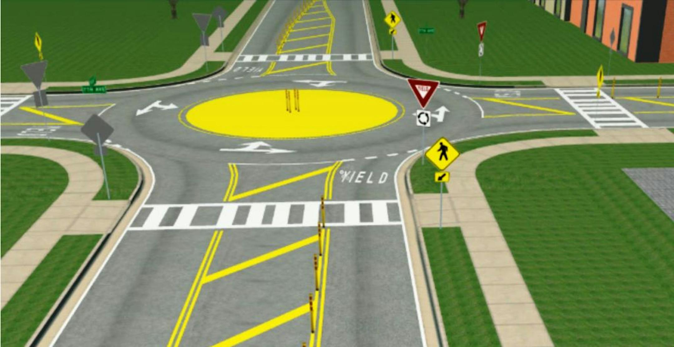 What the new, experimental mini roundabout in Shakopee could look like.
