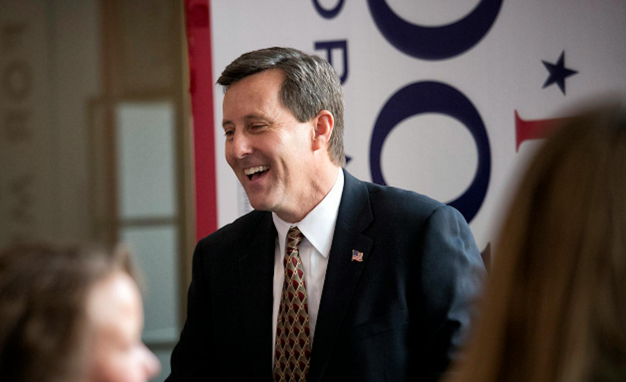 Keith Downey greeted folks in the hallway at their central committee meeting.  He was later elected party chair.    Saturday, April 6, 2013  ]   GLEN STUBBE * gstubbe@startribune.com