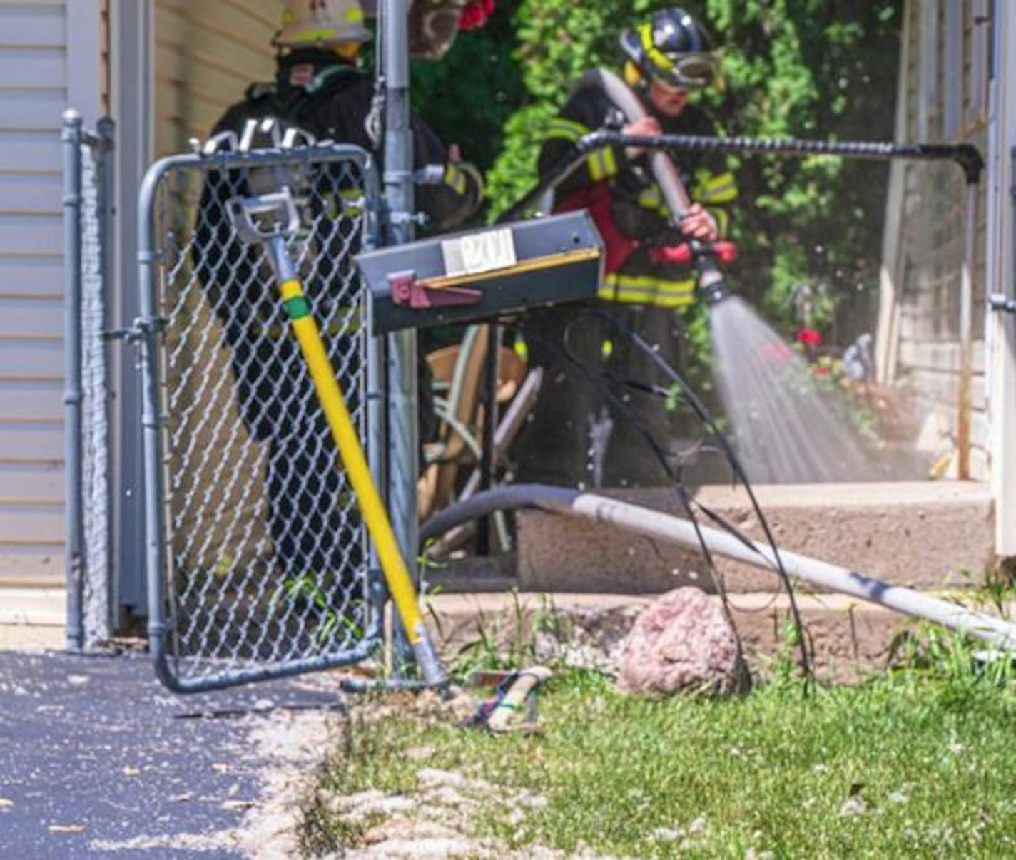 Cottonwood fluff played a role in the spread of flames at a home in Bloomington. Credit: Twin Cities Fire Wire