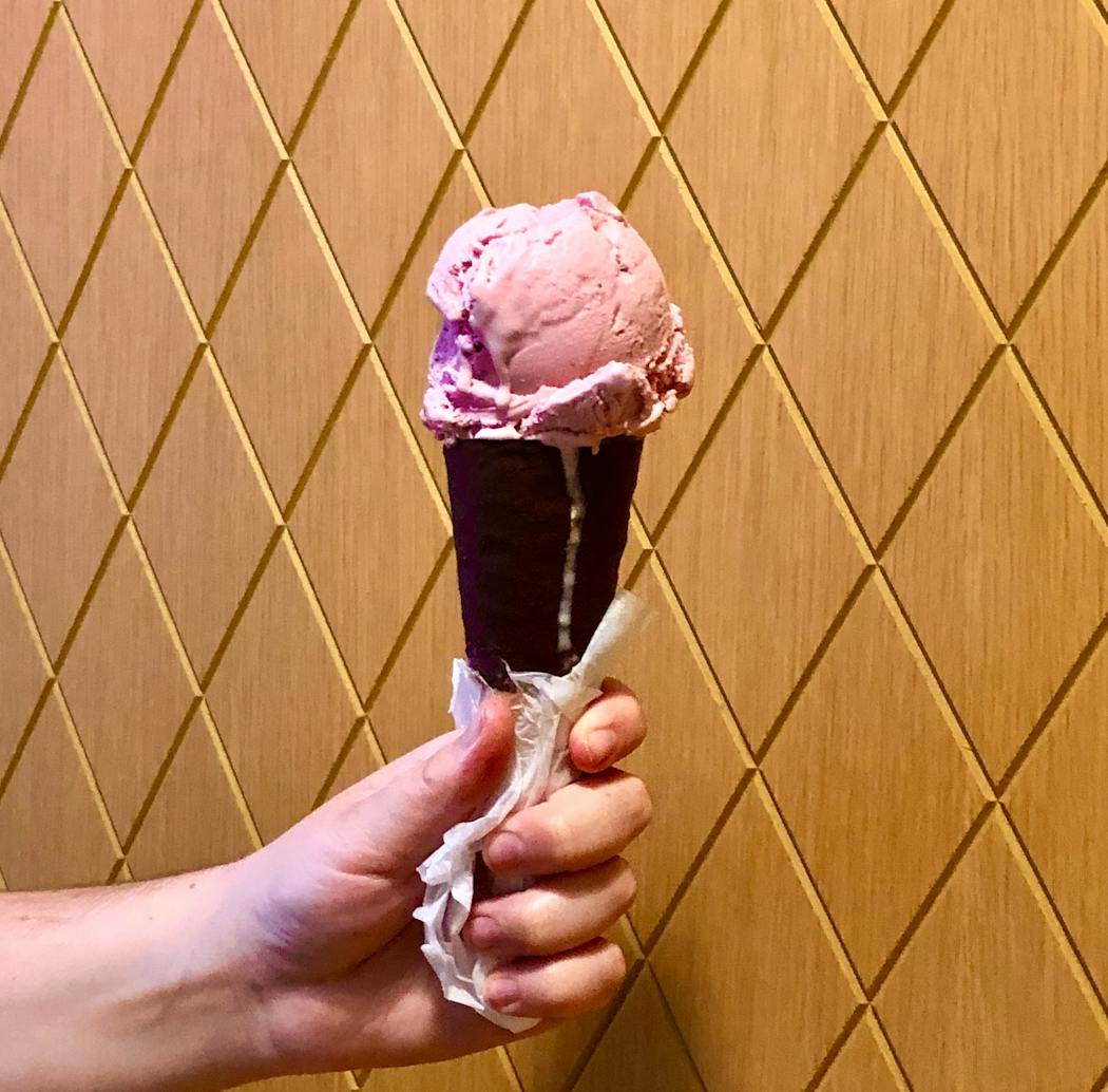 Hibiscus ice cream at Sebastian Joe’s.