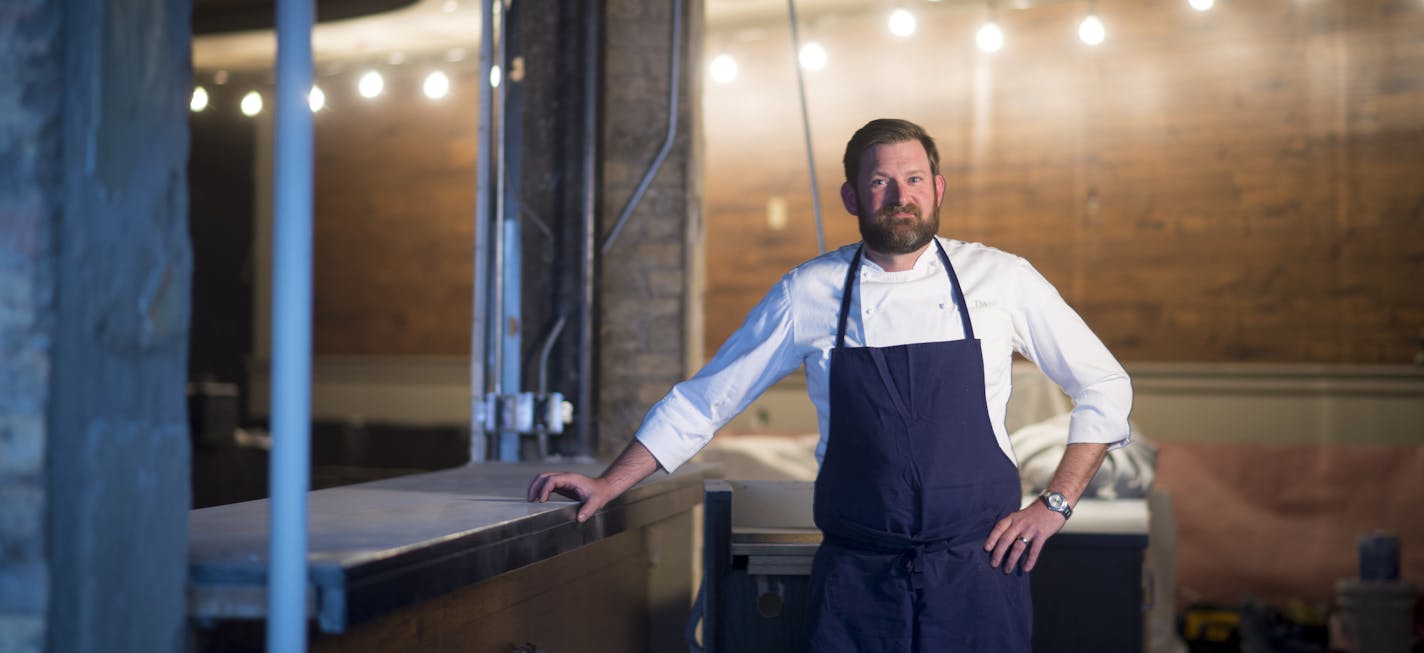 Chef Todd Macdonald was pictured amid the construction at Parella in April.