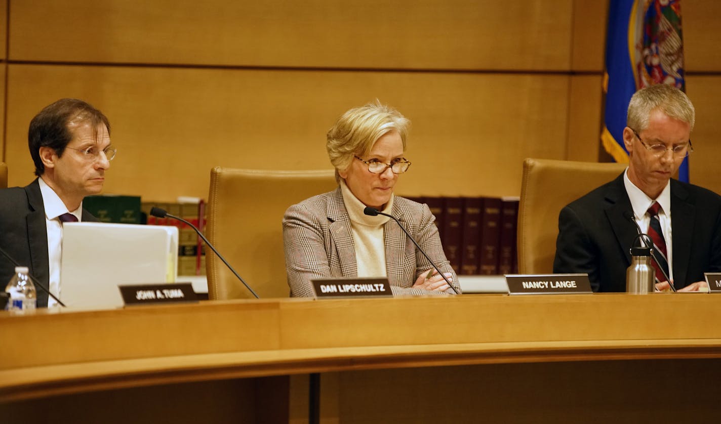 Commisioner Nancy Lange was not pleased by the disruptive objections of several environmentalists.from MN350, a group fighting climate change.] PUC considers stipulations to its June approval for Enbridge's Line 3 pipeline. There were several items that the PUC wanted addressed, the biggest perhaps being the corporate guarantee/insurance for the project. PUC had a meeting on this six weeks or so ago, but canceled it half way through due to loud protestsRichard Tsong-Taatarii Richard.Tsong-Taatar