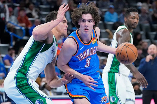 Josh Giddey of the Thunder became the youngest player in NBA history with a triple double on Sunday against Dallas.