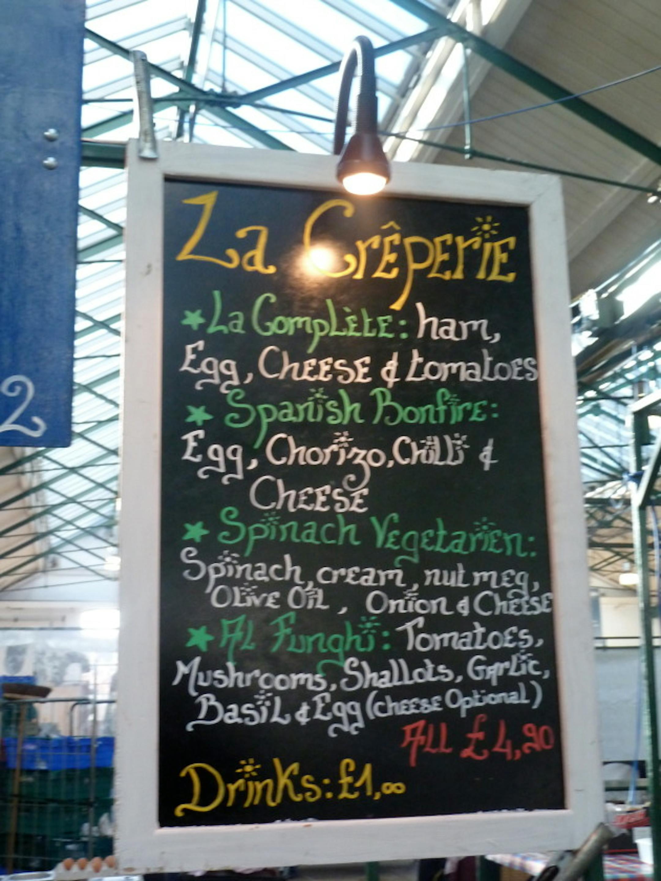 Crepe stand at St. George's Market, Belfast