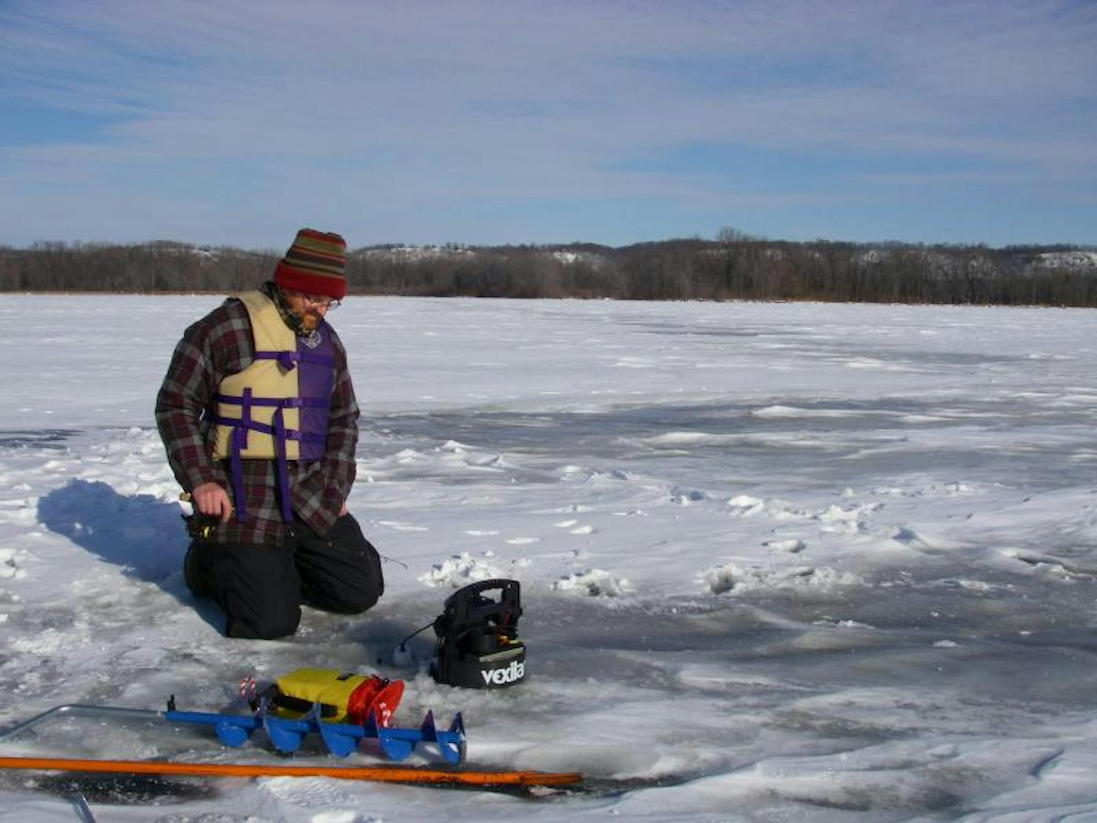 Wading rivers gets darn cold this time of year. It feels good to me to be on the ice.