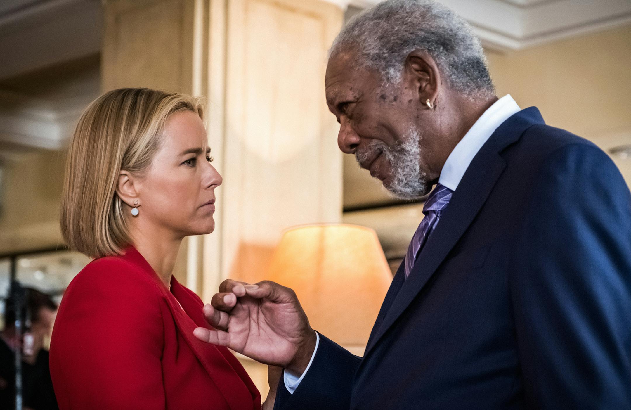Tea Leoni and Morgan Freeman in the Season 4 premiere of "Madame Secretary." Photo: Jeff Neumann/CBS