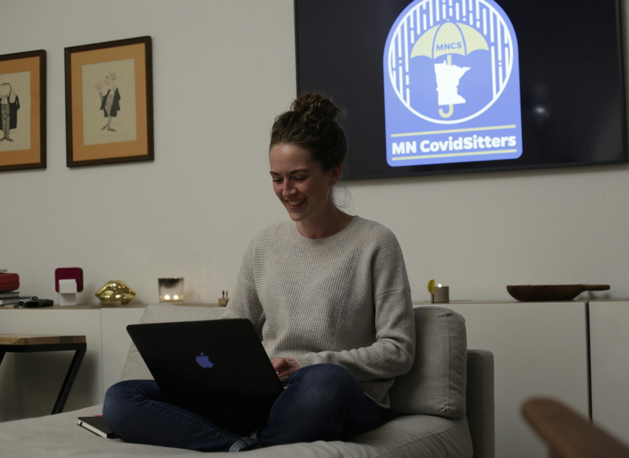 : Brianna Engelson, director of senior citizen outreach for MN Covidsitters, a new nonprofit organized to line up U medical school volunteers with health care providers to help with child care, pet sitting and household errands during the coronavirus outbreak.