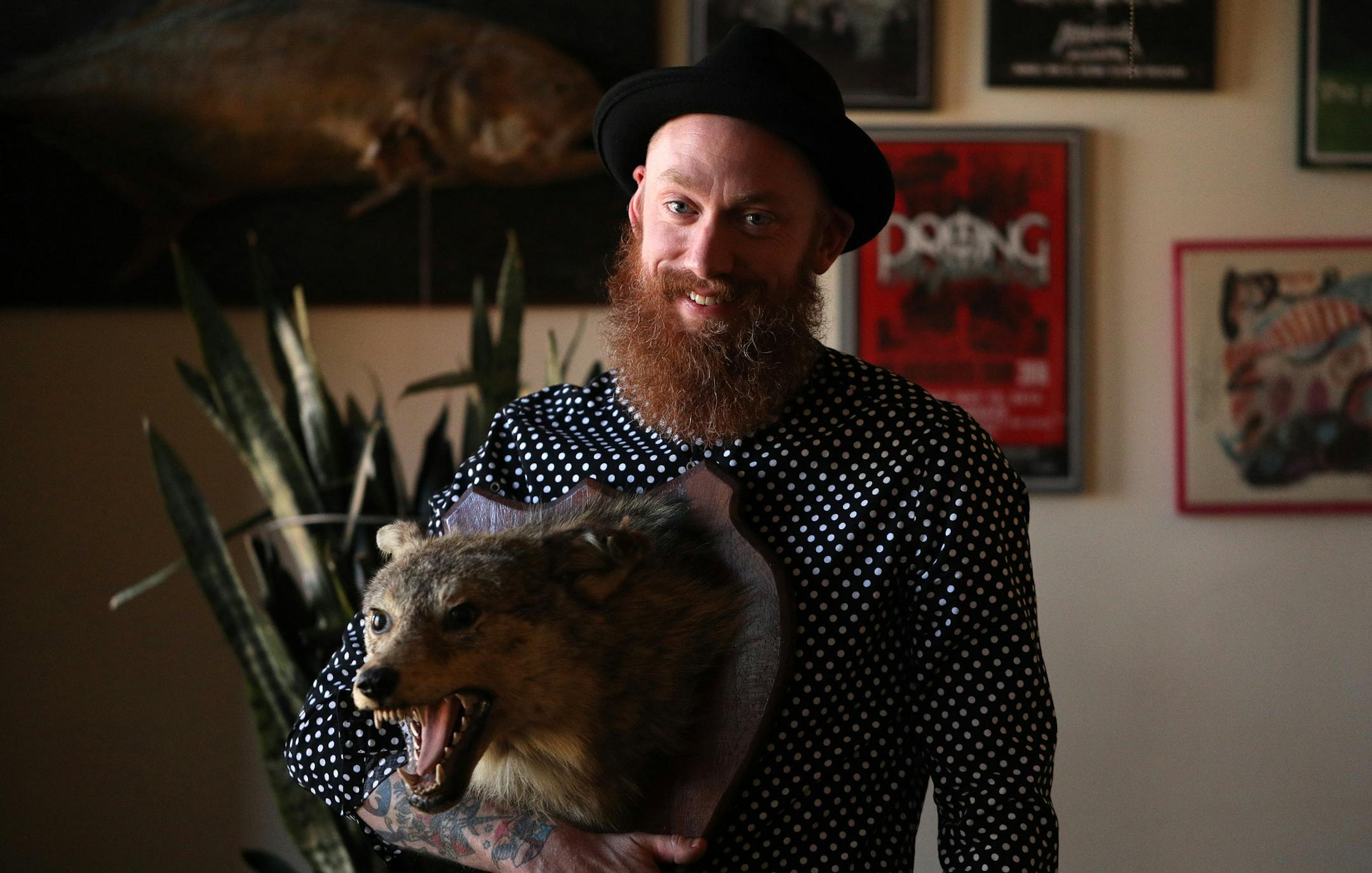 Josh Miller fills his Minneapolis apartment with vintage taxidermy, teeth, skulls, bones and religious relics.