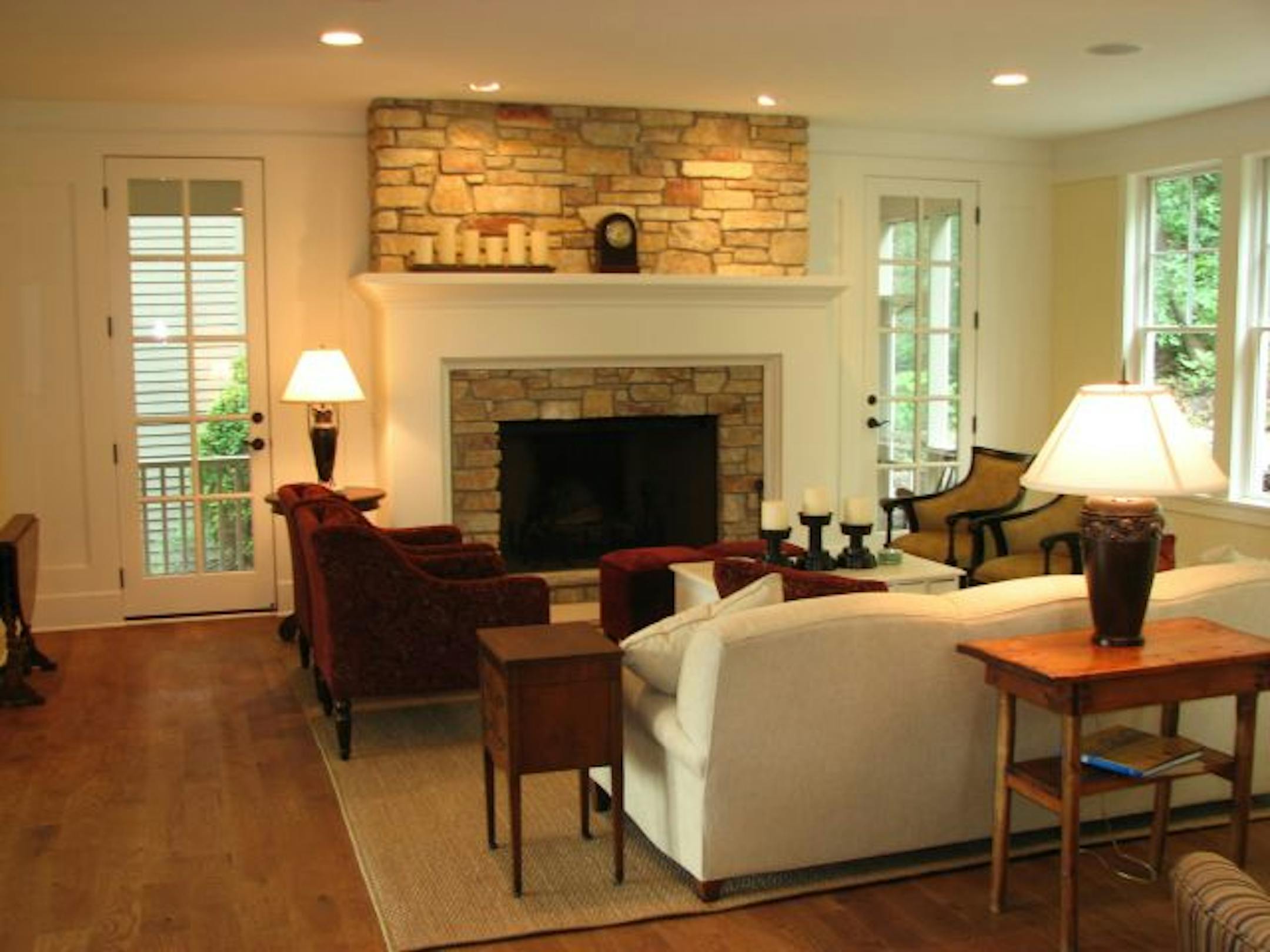 Natural materials throughout include granite, flagstone, cedar and oak.