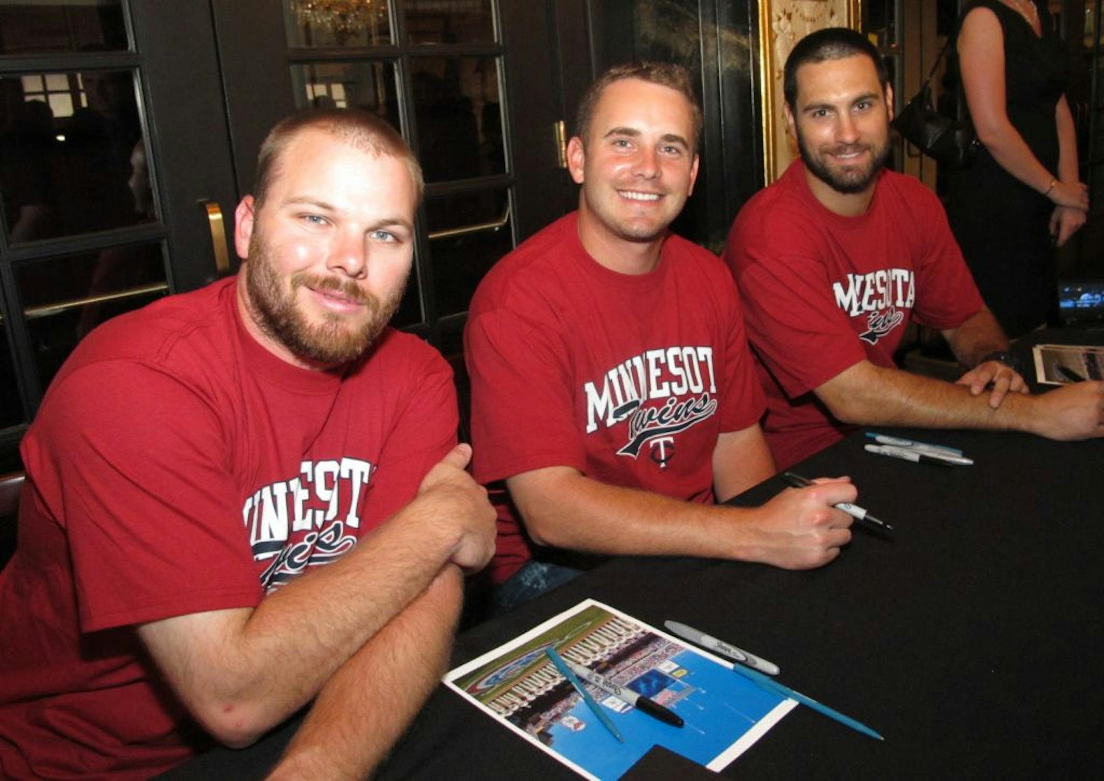 Jason Kubel, Brian Duensing and Nick Blackburn